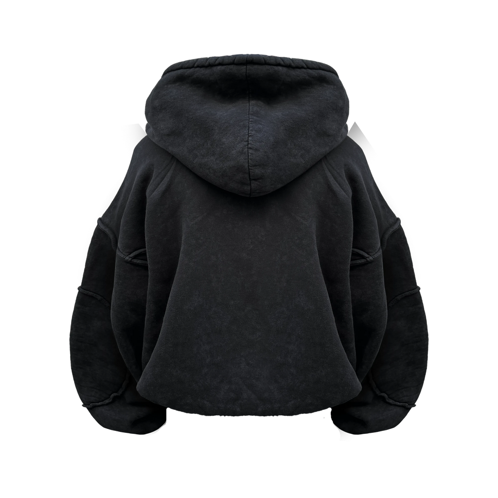 Vintage Washed Star Black Hoodie