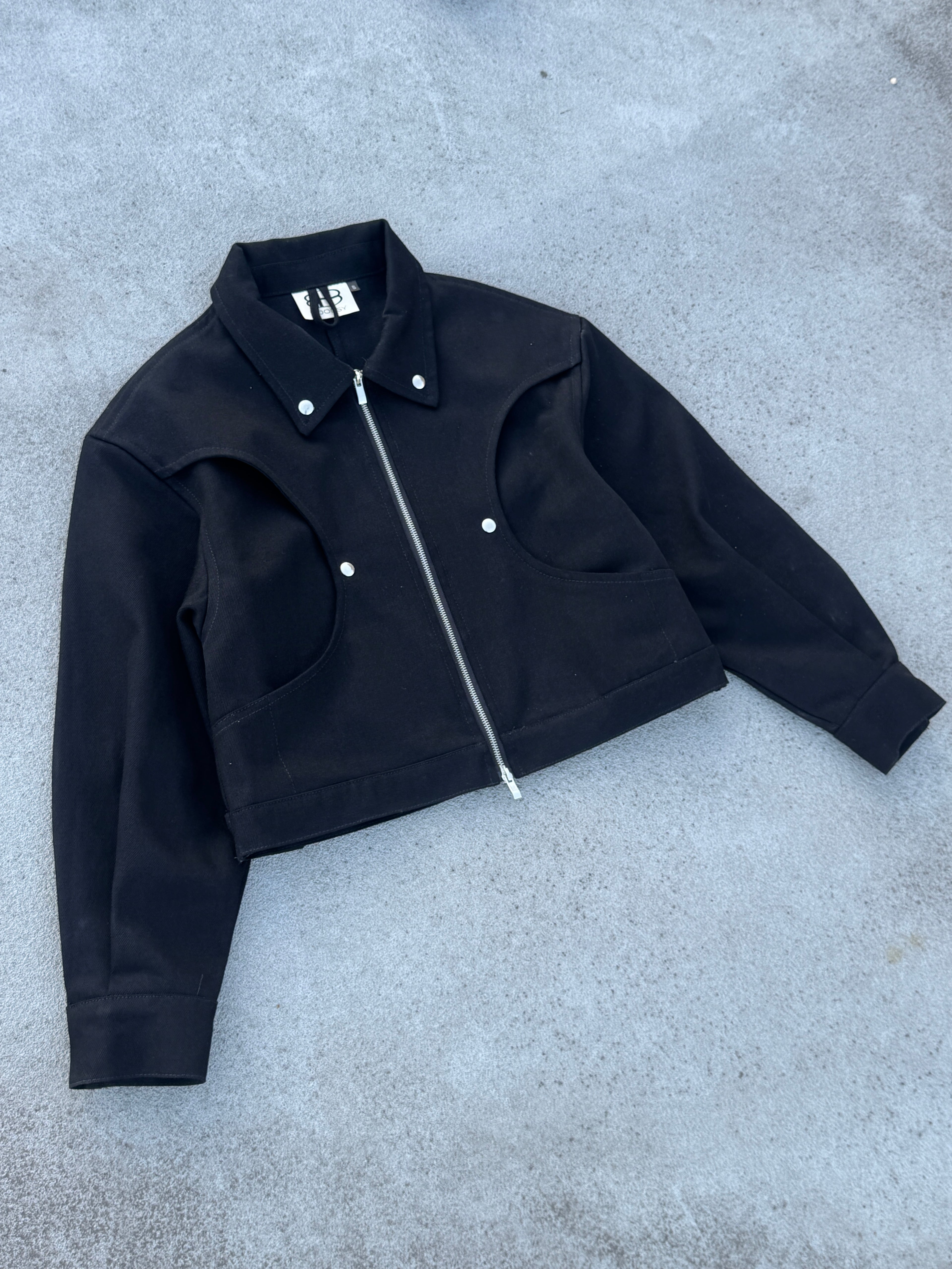 Black raw jacket