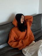 Dark orange basic hoodie