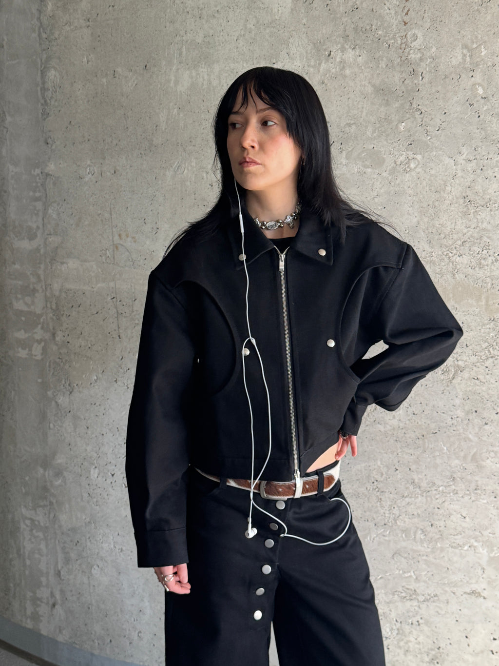 Black raw jacket