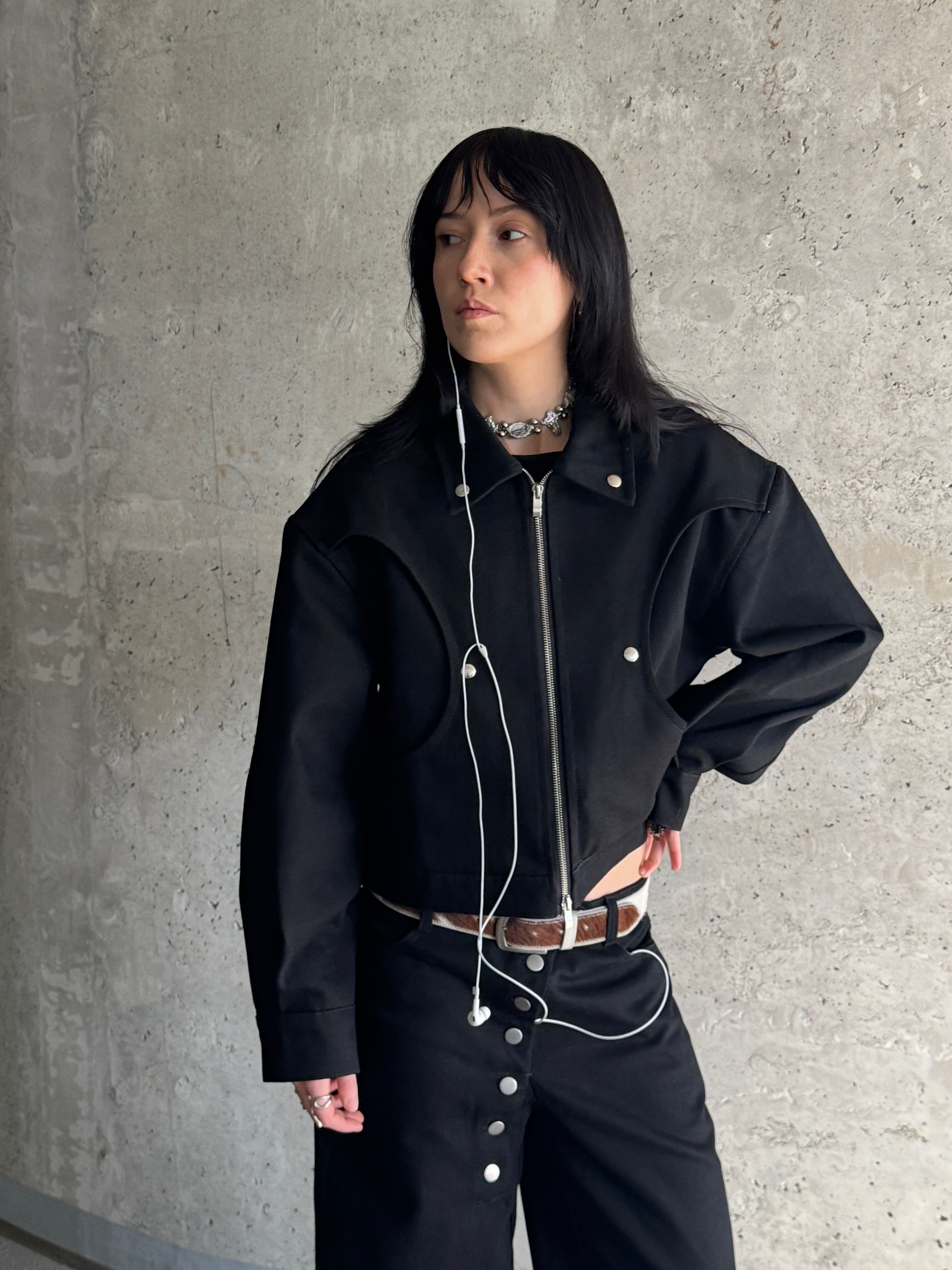 Black raw jacket