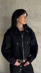 Black raw jacket