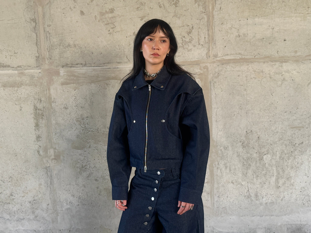 Blue raw jacket
