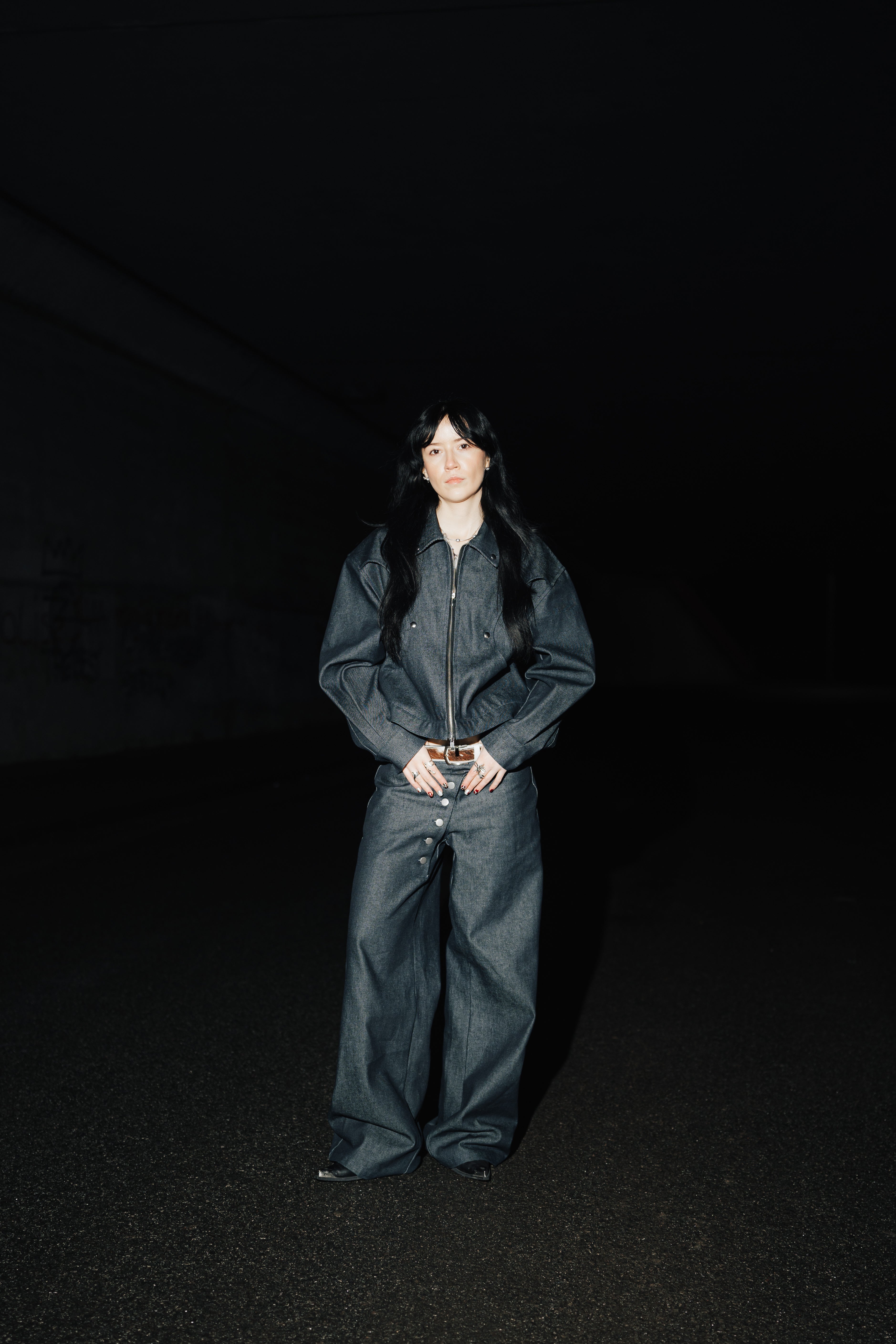 Blue raw jeans