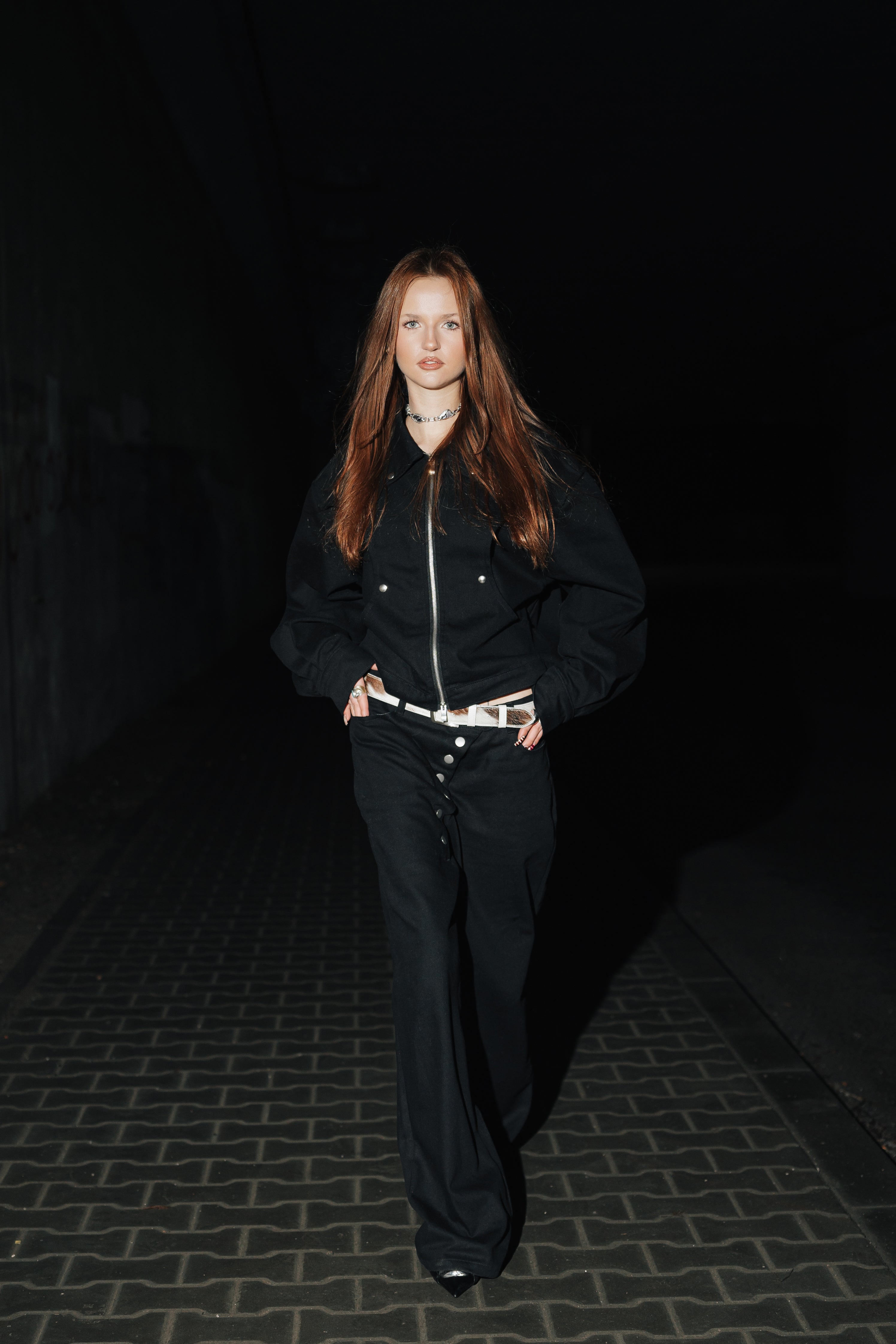 Black raw jeans