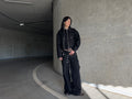 Black raw jeans