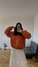 Dark orange basic hoodie