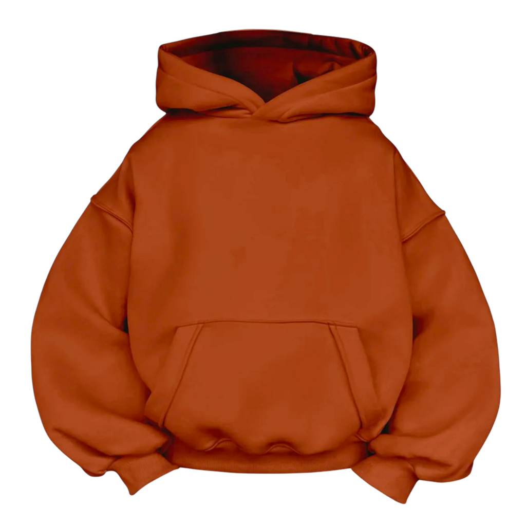Dark orange basic hoodie