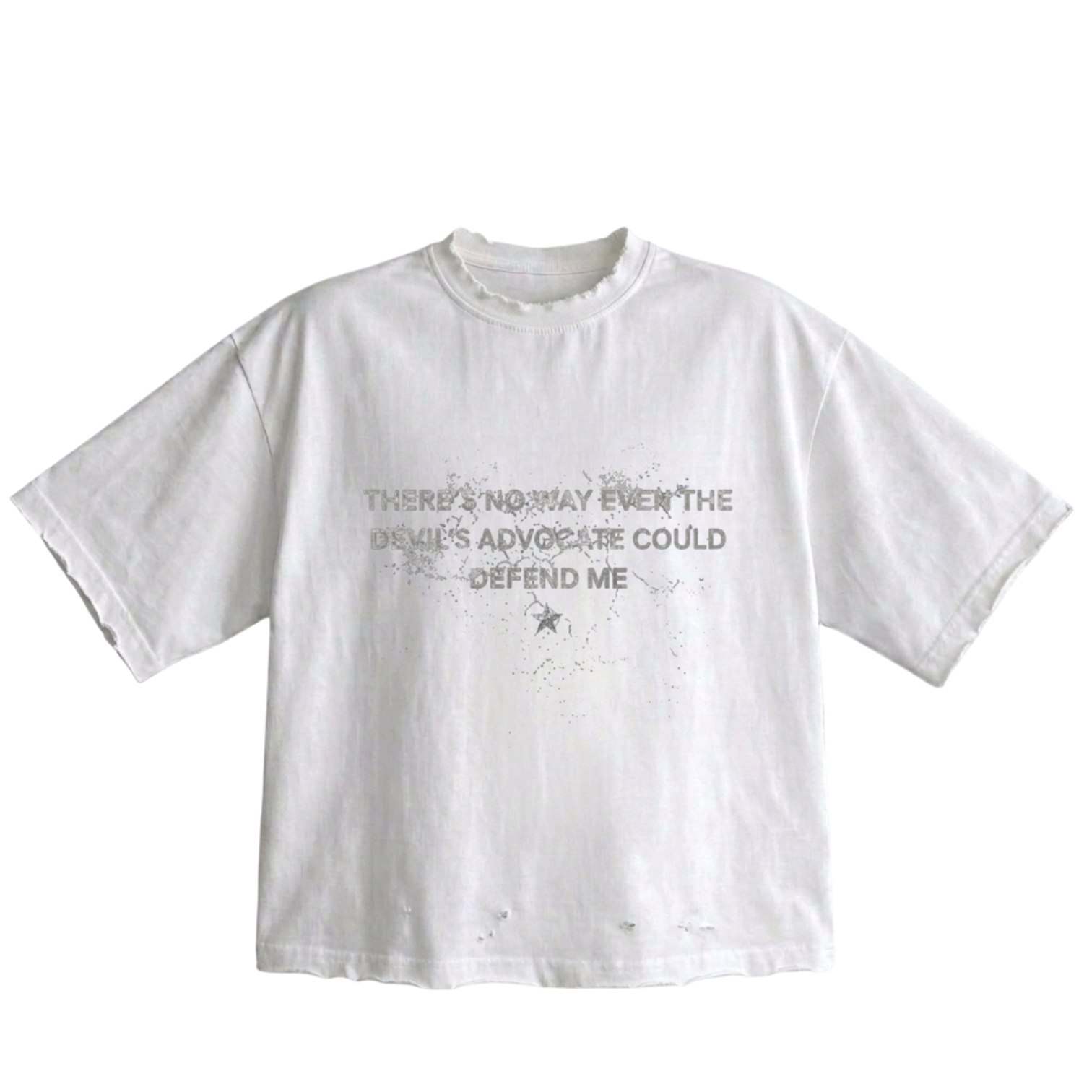 White devil’s advocate t-shirt