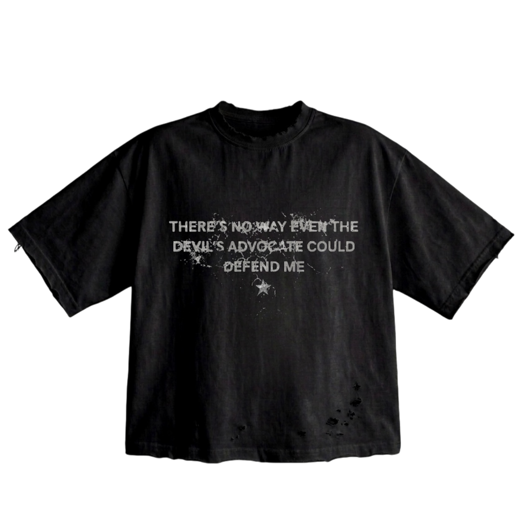 Black devil’s advocate t-shirt