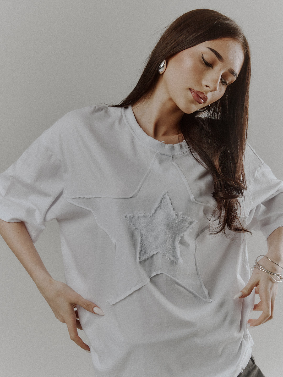 White raw star t-shirt
