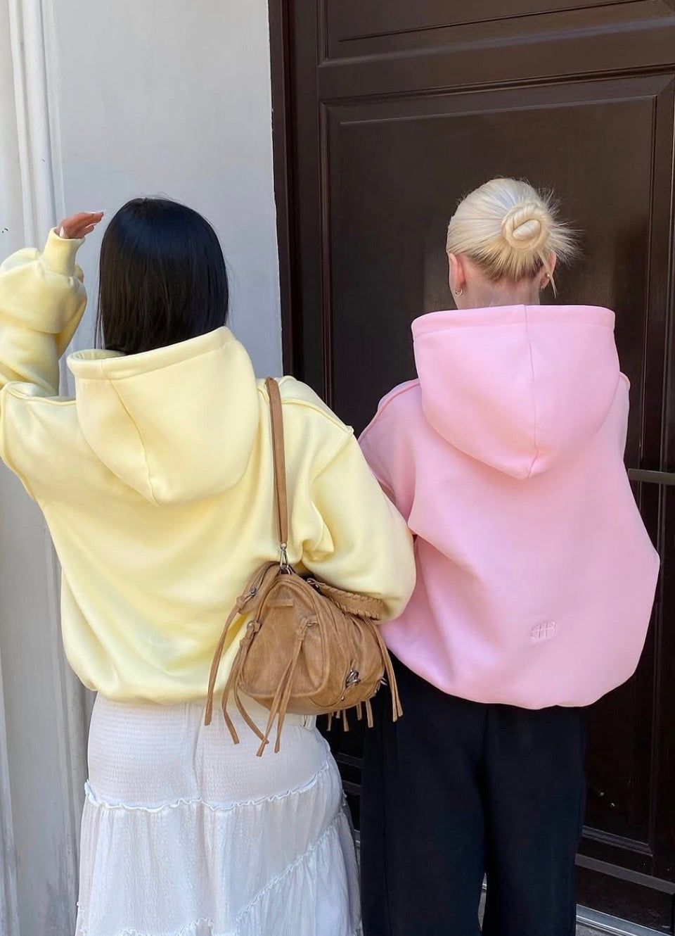 Baby pink basic hoodie