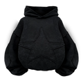 Vintage Washed Star Black Hoodie
