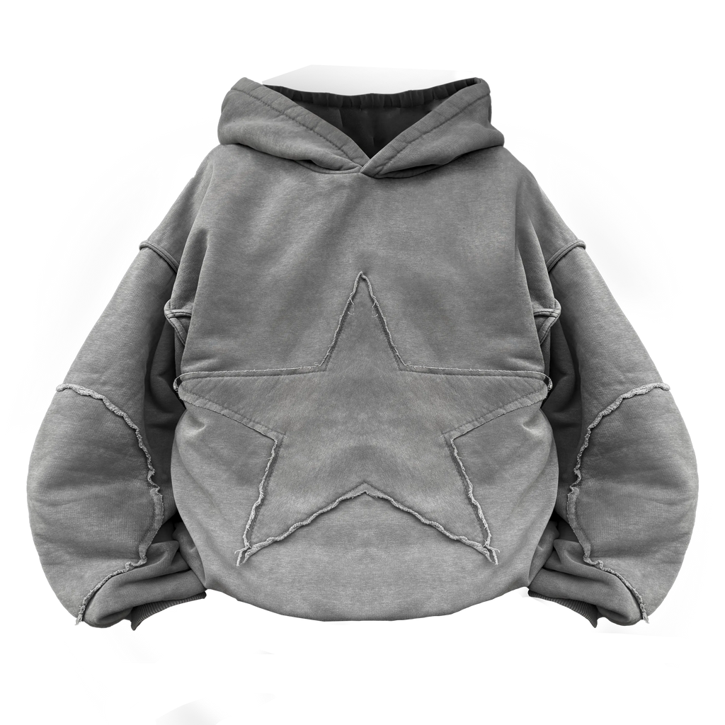 Vintage Washed Star Gray Hoodie