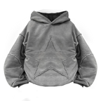 Vintage Washed Star Gray Hoodie