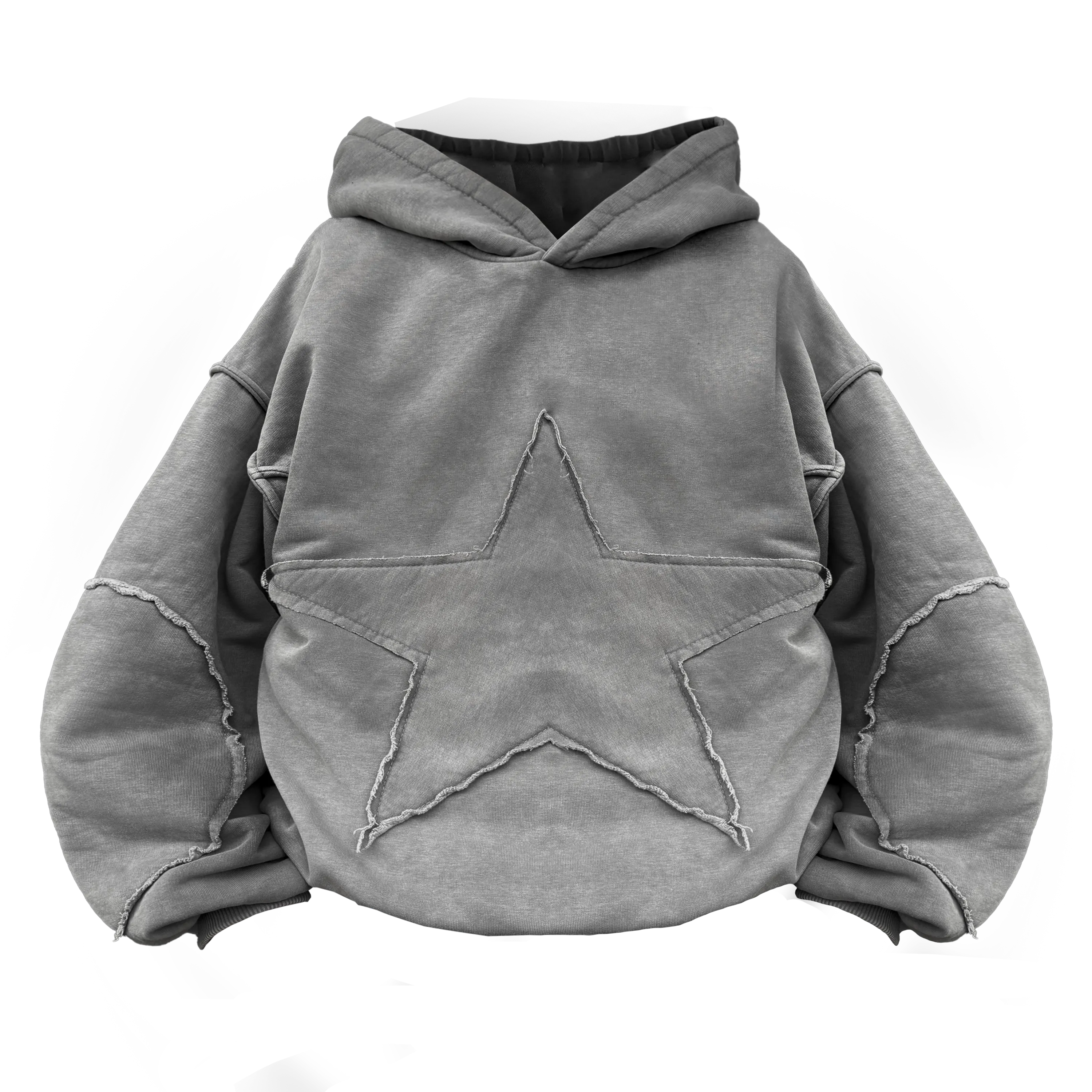Vintage Washed Star Gray Hoodie
